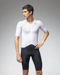 ALÉ Cyklistická kombinéza - TRIATHLON EAGLE TRI - bílá/černá