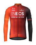 GOBIK Cyklistický dres s dlouhým rukávem zimní - HYDER INEOS GRENADIERS 2024 - červená/oranžová