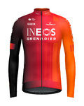 GOBIK Cyklistický dres s dlouhým rukávem zimní - HYDER INEOS GRENADIERS 2025 - oranžová/červená