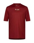 FOX Cyklistický dres s krátkým rukávem - RANGER WORDMARK - červená