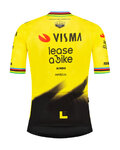 RAPIDGEAR Cyklistický dres s krátkým rukávem - REPLICA VISMA 2026 FORMER WORLD CHAMPION - žlutá/černá