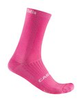 CASTELLI Cyklistické ponožky klasické - GIRO LOGO 18 - růžová
