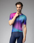 ALÉ Cyklistický dres s krátkým rukávem - AURORA PR-E - růžová/modrá/tyrkysová