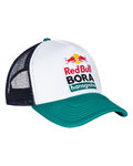 RED BULL Cyklistická čepice - RED BULL BORA HANSGROHE - bílá/modrá/zelená