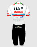 PISSEI Cyklistická kombinéza - UAE TEAM EMIRATES 2024 SLOVENIA CHAMPION - bílá/černá