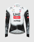 PISSEI Cyklistický dres s dlouhým rukávem zimní - UAE TEAM EMIRATES - XRG 2025 REPLICA - bílá/černá