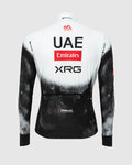 PISSEI Cyklistický dres s dlouhým rukávem zimní - UAE TEAM EMIRATES - XRG 2025 REPLICA - bílá/černá