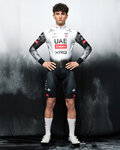 PISSEI Cyklistický dres s dlouhým rukávem zimní - UAE TEAM EMIRATES - XRG 2025 REPLICA - bílá/černá