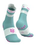 COMPRESSPORT Cyklistické ponožky klasické - PRO RACING SOCKS V4.0 RUN - tyrkysová