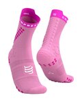 COMPRESSPORT Cyklistické ponožky klasické - PRO RACING SOCKS V4.0 TRAIL - růžová