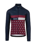 AGU Cyklistický dres s dlouhým rukávem zimní - SIX6 DOT WINTER - modrá/bordó