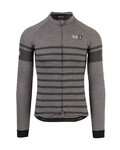 AGU Cyklistický dres s dlouhým rukávem zimní - SIX6 MERINO WINTER - šedá/černá