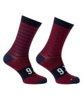 AGU Cyklistické ponožky klasické - SIX6 MERINO - modrá/bordó