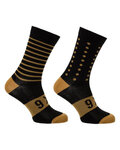 AGU Cyklistické ponožky klasické - SIX6 MERINO - hnědá/černá