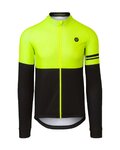AGU Cyklistický dres s dlouhým rukávem zimní - DUO WINTER - černá/žlutá