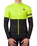 AGU Cyklistický dres s dlouhým rukávem zimní - DUO WINTER - černá/žlutá