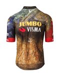 AGU Cyklistický dres s krátkým rukávem - JUMBO-VISMA 2022 - hnědá/modrá/žlutá/černá/červená
