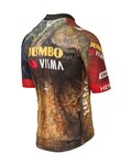 AGU Cyklistický dres s krátkým rukávem - JUMBO-VISMA 2022 - hnědá/modrá/žlutá/černá/červená