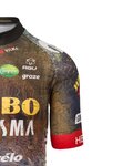 AGU Cyklistický dres s krátkým rukávem - JUMBO-VISMA 2022 - hnědá/modrá/žlutá/černá/červená