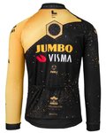 AGU Cyklistický dres s dlouhým rukávem letní - JUMBO-VISMA VELODROME TDF 2023 - žlutá/černá