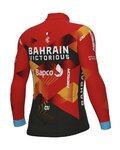 ALÉ Cyklistický dres s dlouhým rukávem zimní - BAHRAIN VICTORIOUS 2023 WNT - červená/modrá/žlutá/černá
