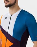 ALÉ Cyklistický dres s krátkým rukávem - NEXT - oranžová/modrá/černá/bílá