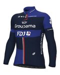 ALÉ Cyklistický dres s dlouhým rukávem zimní - GROUPAMA FDJ 2023 - modrá