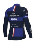ALÉ Cyklistický dres s dlouhým rukávem zimní - GROUPAMA FDJ 2023 - modrá
