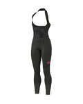 ALÉ Cyklistické kalhoty dlouhé s laclem - FUTURE LADY WINTER - růžová/černá