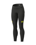 ALÉ Cyklistické kalhoty dlouhé bez laclu - BLEND LADY WINTER - černá/žlutá