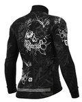 ALÉ Cyklistický dres s dlouhým rukávem zimní - SKULL WINTER - černá/bílá