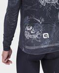 ALÉ Cyklistický dres s dlouhým rukávem zimní - SKULL WINTER - černá/bílá