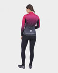 ALÉ Cyklistický zimní dres a kalhoty - PR-R STARS LADY WNT - růžová/černá