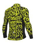 ALÉ Cyklistický dres s dlouhým rukávem zimní - SOLID RIDE - žlutá/černá