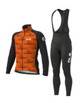 ALÉ Cyklistická zimní bunda a kalhoty - SHARP + WINTER - černá/oranžová
