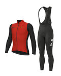 ALÉ Cyklistická zimní bunda a kalhoty - FONDO 2.0 + WINTER - červená/černá