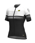 ALÉ Cyklistický dres s krátkým rukávem - SLIDE LADY - černá/bílá