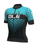 ALÉ Cyklistický dres s krátkým rukávem - HEXA - tyrkysová/černá