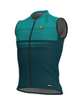 ALÉ Cyklistický dres bez rukávů - SLIDE - modrá/zelená