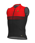 ALÉ Cyklistický dres bez rukávů - SLIDE - červená/černá