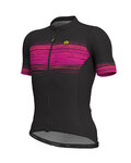 ALÉ Cyklistický dres s krátkým rukávem - START - černá/růžová