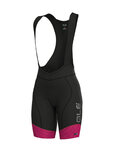 ALÉ Cyklistické kalhoty krátké s laclem - MASTER LADY - černá/růžová
