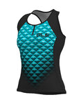 ALÉ Cyklistický dres bez rukávů - HEXA LADY  - černá/modrá