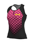 ALÉ Cyklistický dres bez rukávů - HEXA LADY - černá/růžová