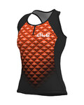 ALÉ Cyklistický dres bez rukávů - HEXA LADY  - oranžová/černá