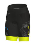 ALÉ Cyklistické kalhoty krátké bez laclu - STELLE KIDS  - černá/žlutá