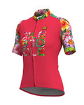 ALÉ Cyklistický dres s krátkým rukávem - LAB FLOWER LADY - růžová