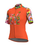 ALÉ Cyklistický dres s krátkým rukávem - LAB FLOWER LADY - oranžová
