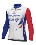 ALÉ Cyklistický dres s dlouhým rukávem zimní - GROUPAMA FDJ 2022 - modrá/červená/bílá