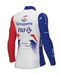 ALÉ Cyklistický dres s dlouhým rukávem zimní - GROUPAMA FDJ 2022 - modrá/červená/bílá